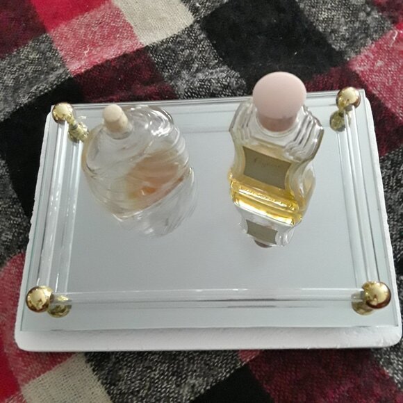 Vintage Luxury Vanity Tray with Gold Plated Trim and Mirrored Base NIB - Picture 1 of 5